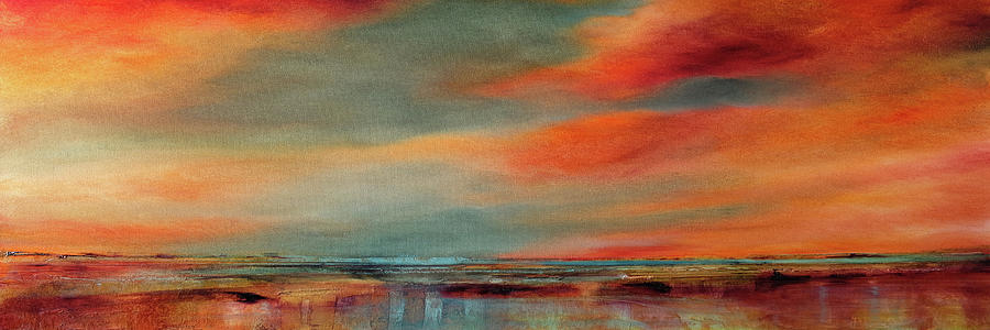Evening Silence - Sunset Painting by Annette Schmucker