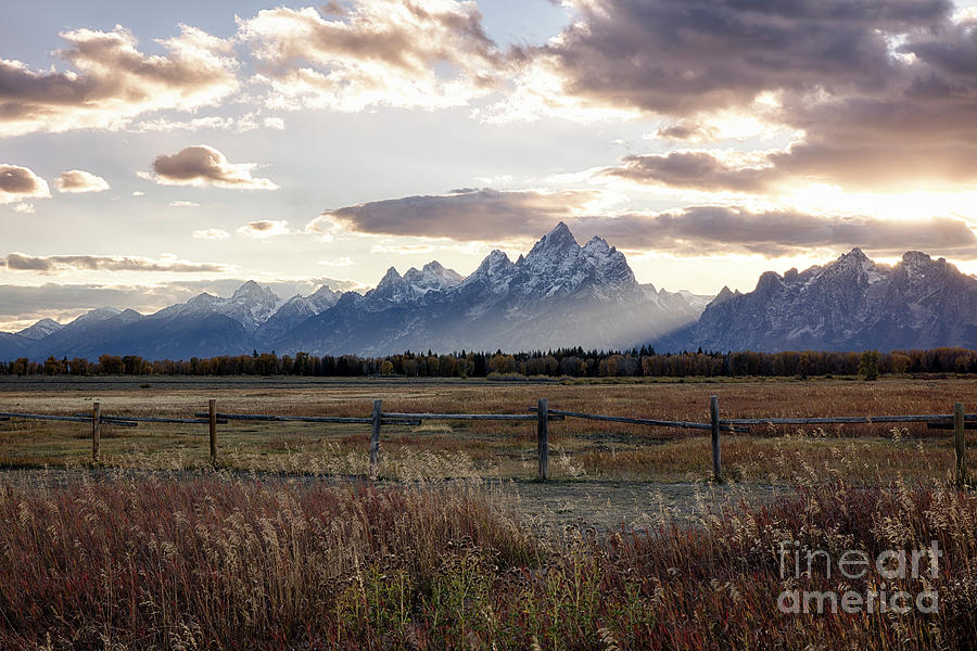 Evening Skies Over The Tetons Photograph