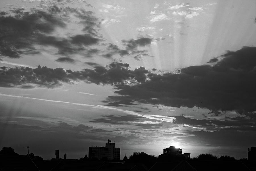 Evening Skyline Monochrome Photograph by Jeff Townsend