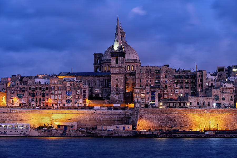 Evening Skyline of Valletta in Malta Photograph by Artur Bogacki