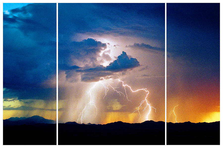 Sunset Photograph - Evening Storm Triptych by Douglas Taylor