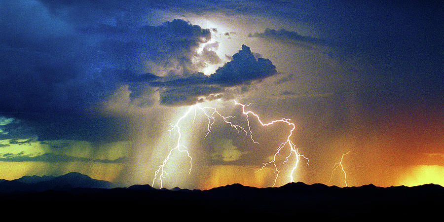 Lightning Photograph - Evening Storm Vista by Douglas Taylor