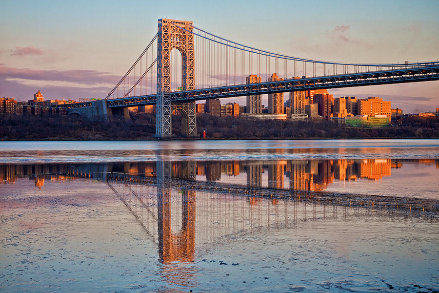 Evening Sunlight on the George Washington Bridge - Photograph by SunnyDazzled