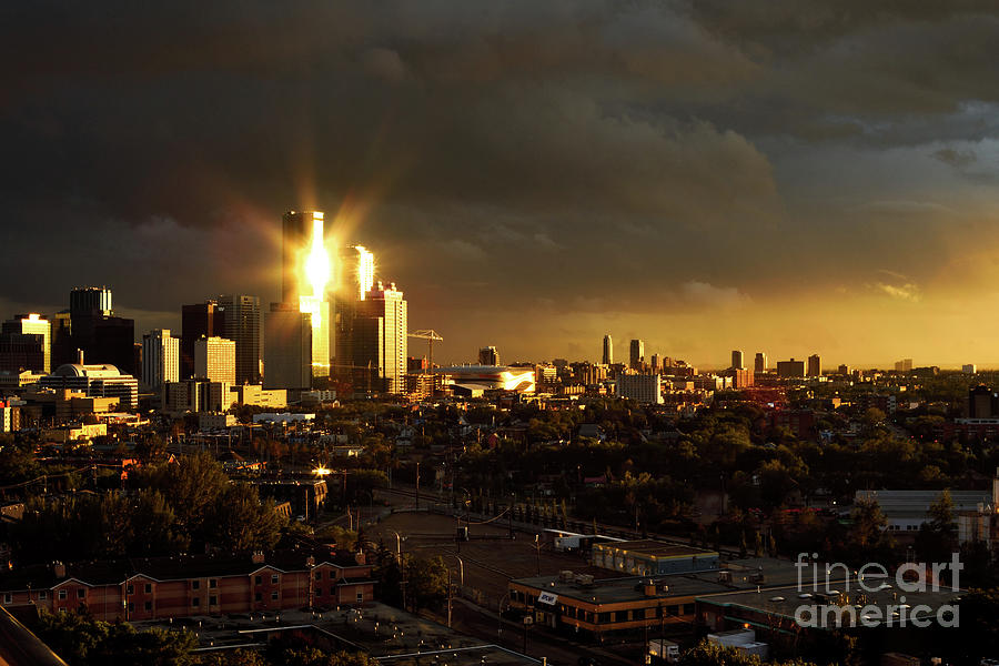 Evening Sunshine On The Edmonton Downtown Photograph by Terry Elniski