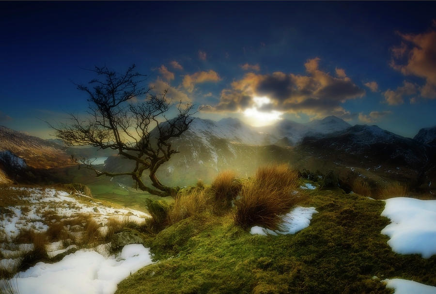 Evening view of Snowdon Digital Art by Remigiusz MARCZAK