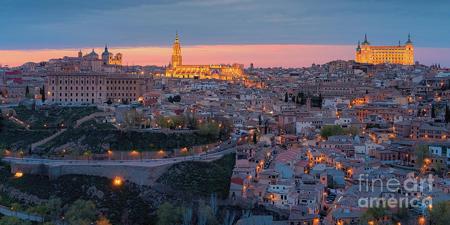 Evening view on Toledo, Spain Photograph by Henk Meijer Photography