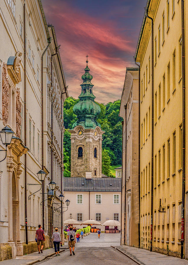 Evening Walk in Salzburg Photograph by Marcy Wielfaert