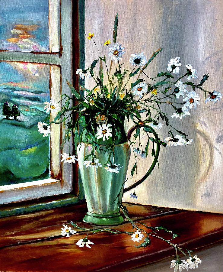 Evening daisies  Painting by Lana Sylber