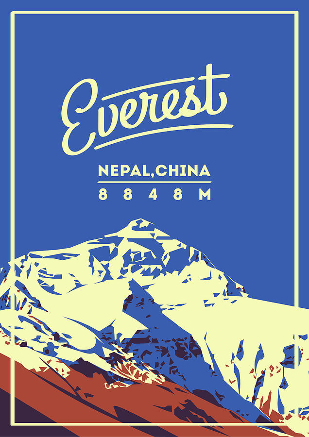 Everest, Mountaineering Travel Poster 4 Digital Art by Celestial Images