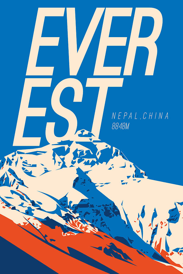Everest, Mountaineering Travel Poster Digital Art by Celestial Images