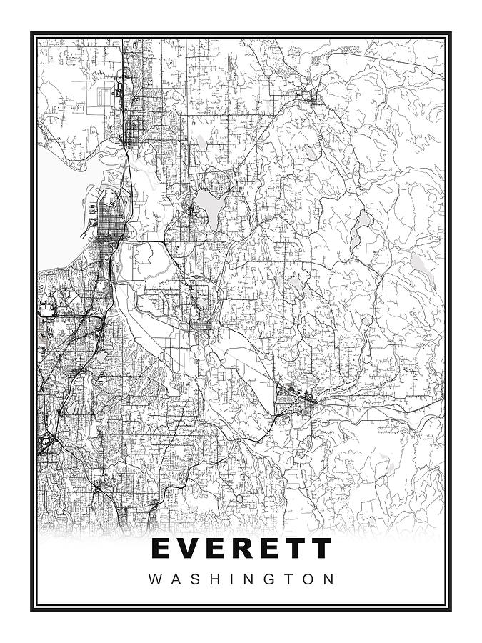 Everett Map Digital Art by Ipsita Das - Fine Art America