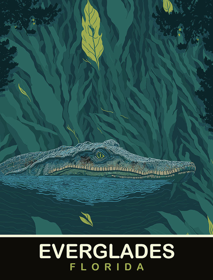 Alligator Digital Art - Everglades Alligators by Long Shot