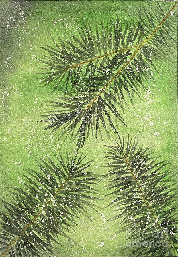 Evergreen Trio Painting by Lisa Neuman
