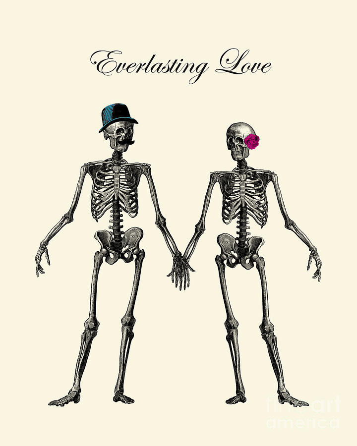 Skeleton Digital Art - Everlasting Love Couple skeleton couple by Madame Memento