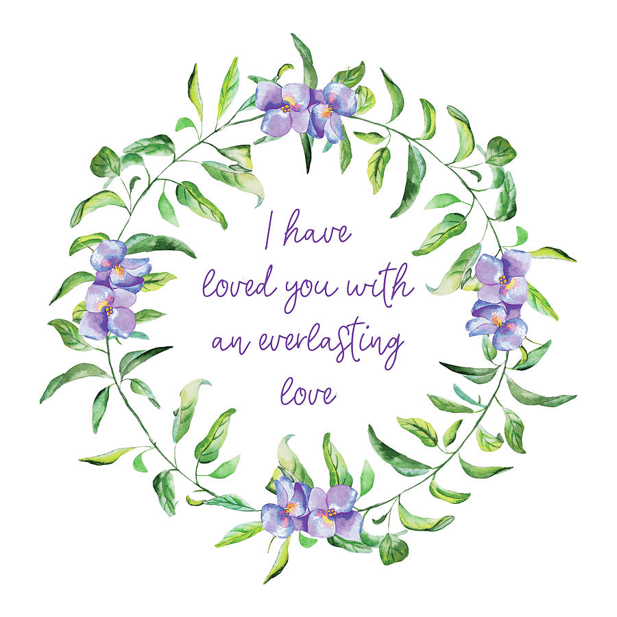 Everlasting love purple Digital Art by Denise Beverly