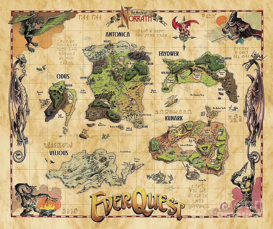 Everquest World Of Norrath Map Painting By Mary Steve Fine Art America   Everquest World Of Norrath Map Mary Steve 