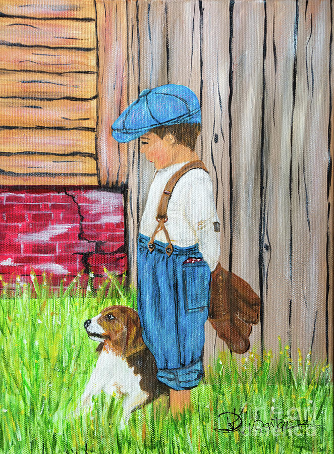 Every Puppy Needs a Boy Painting by Deborah Klubertanz