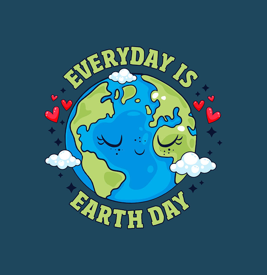 Everyday Is Earth green aesthetic Painting by Mitchell Russell | Fine ...