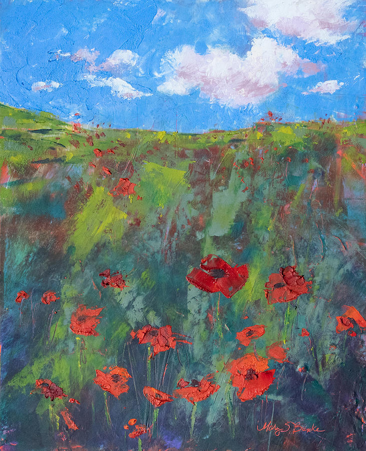 Everythings Coming Up Poppies Painting by Mary Benke