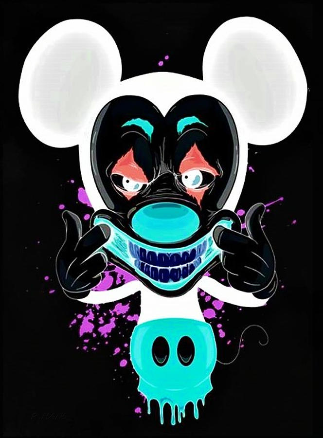 Mickey Mouse Joker In Negative Photograph