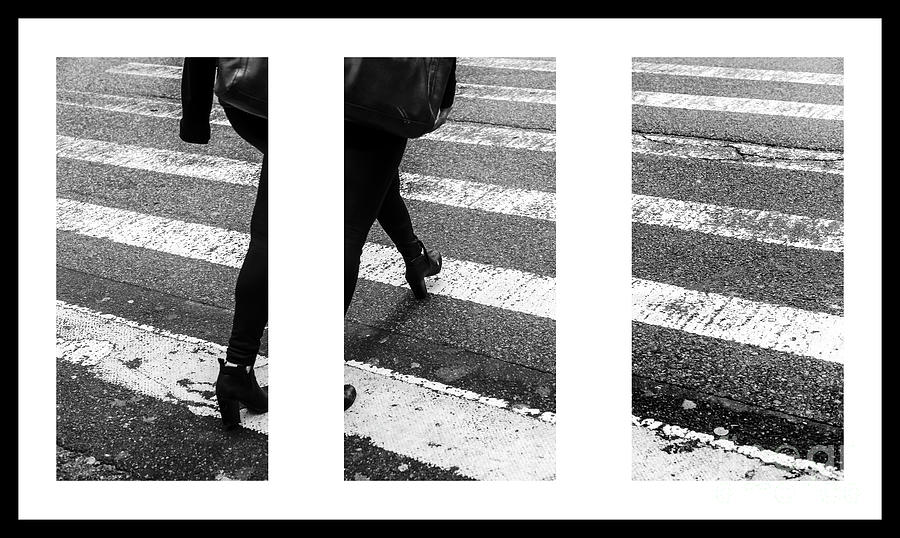 New York City Crossing in Style Triptych Photograph by John Rizzuto