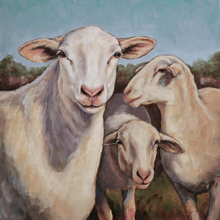 Ewe Talkin To Me? Painting by Joan Frimberger
