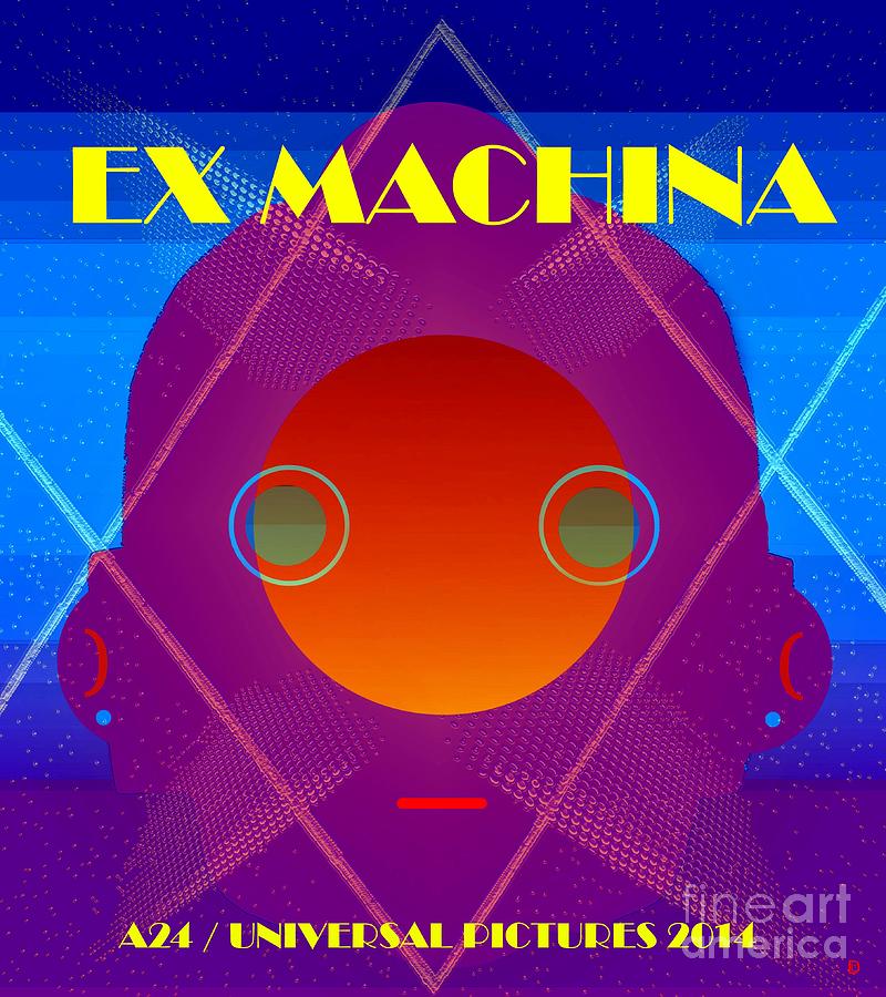 Ex Machina retro movie poster Mixed Media by David Lee Thompson