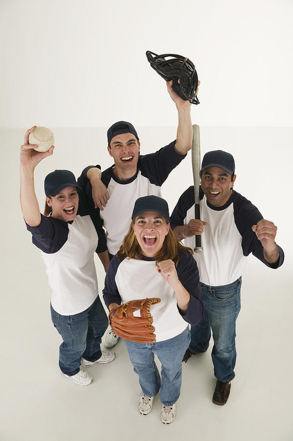 Excited baseball players Photograph by Comstock Images
