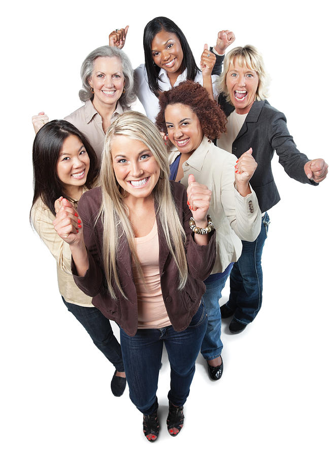Excited group of happy professional women with fists up Photograph by SDI Productions