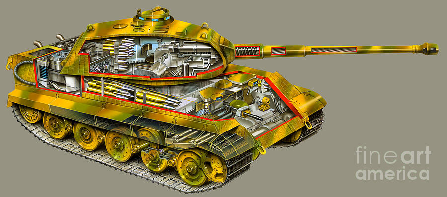 Exclusive cutaway illustration germany military tank Panzerkampfwagen ...