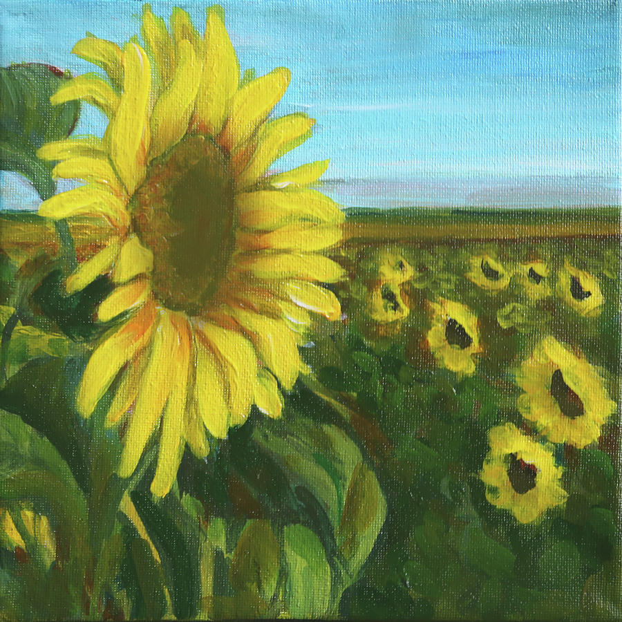 Sunflower Painting - Exemplar by Trina Teele