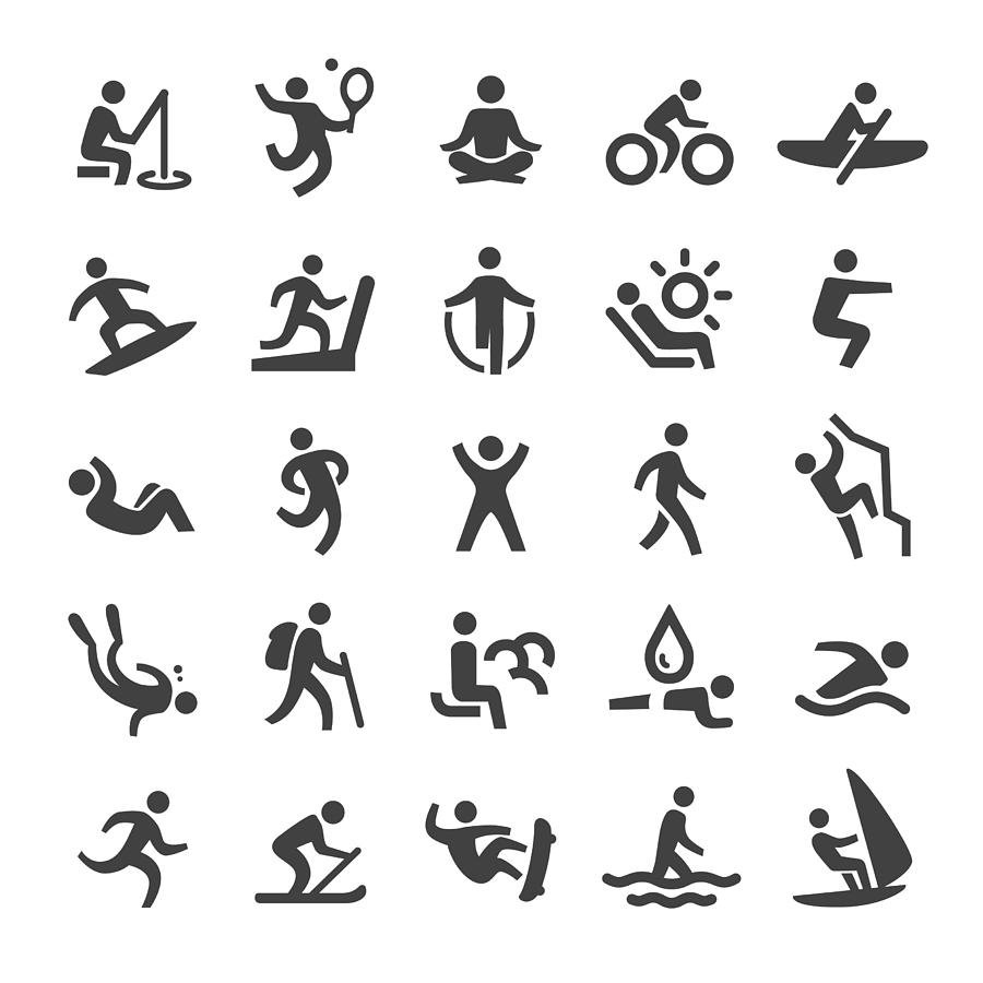 Exercise and Relaxation Icons - Smart Series Drawing by -victor-
