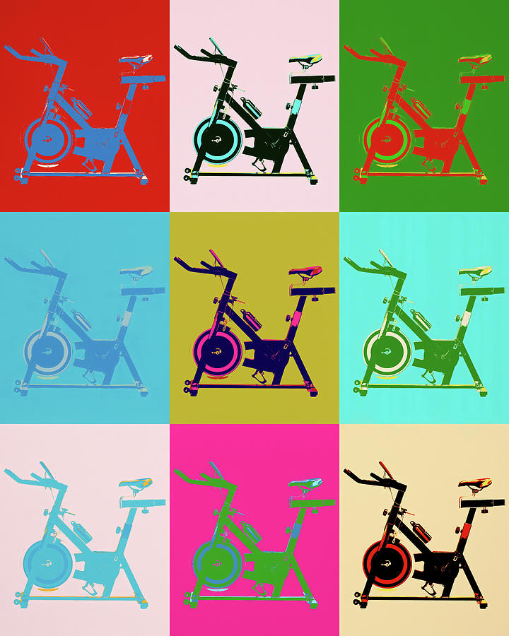 Exercise Bikes Mixed Media - Exercise Bike Pop Art by Dan Sproul