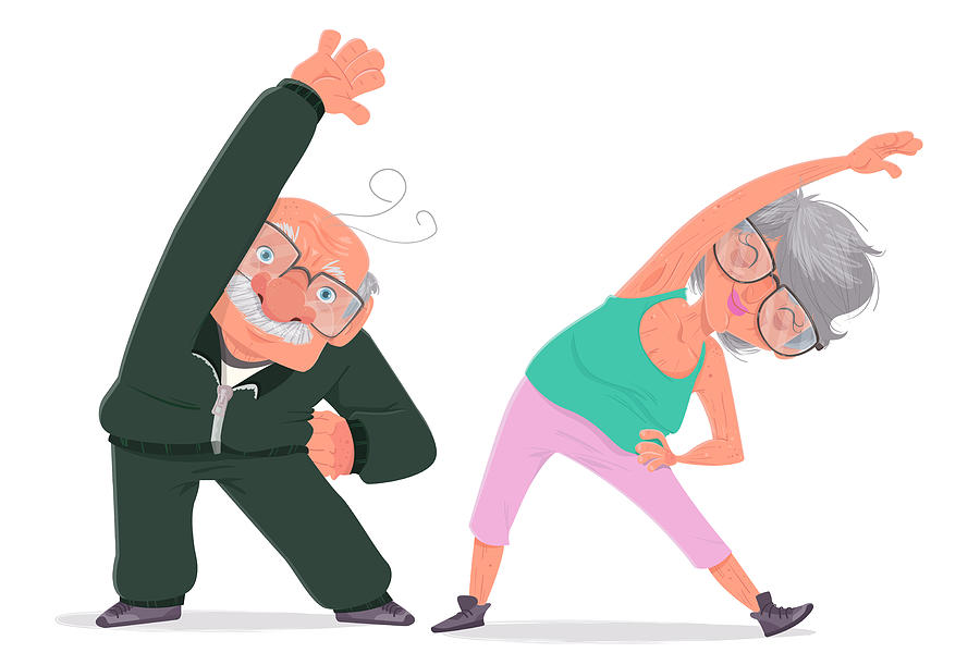 Exercises for the elderly Drawing by Cleristonribeiro