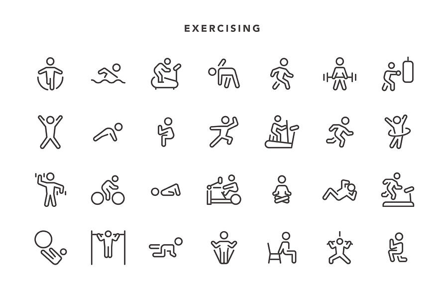 Exercising Icons Drawing by TongSur