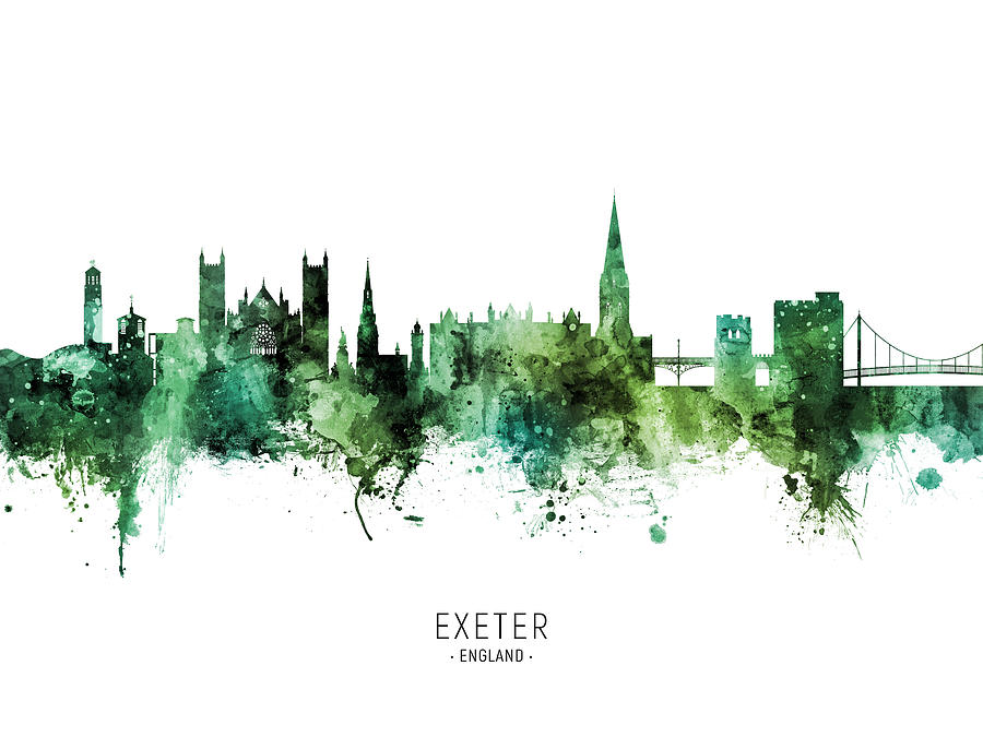 Exeter England Skyline #46 Digital Art by Michael Tompsett