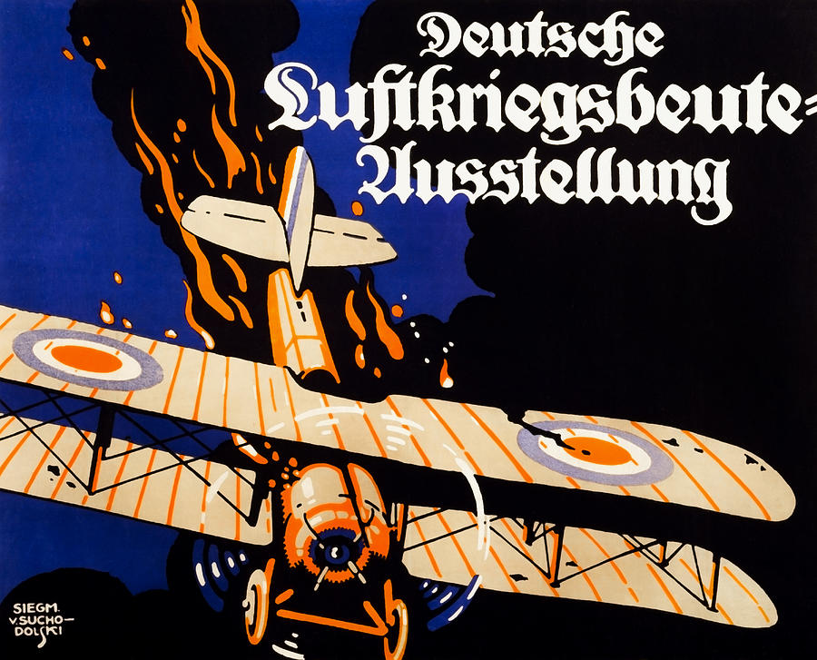 Exhibition Of German Plunder From Aerial Warfare - WW1 1918 Painting by War Is Hell Store