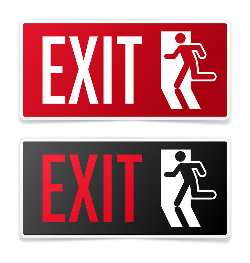 Exit Signs Drawing by Filo