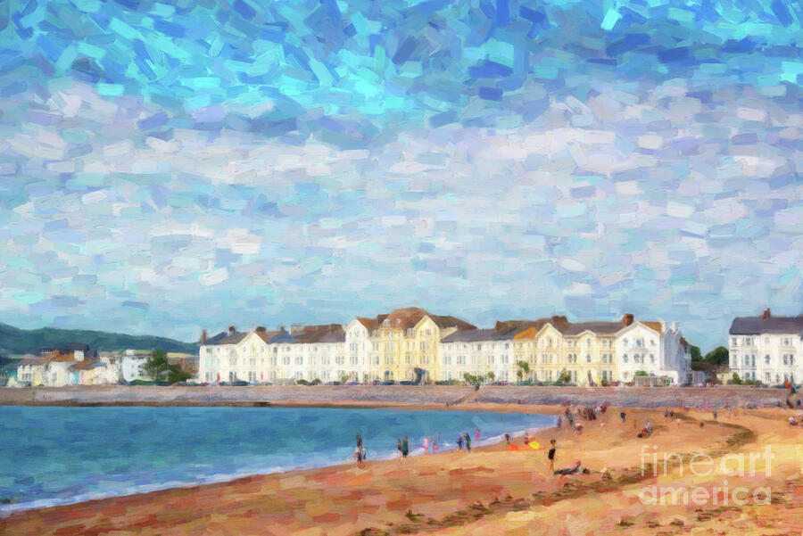 Exmouth beach Painting by Delphimages Photo Creations