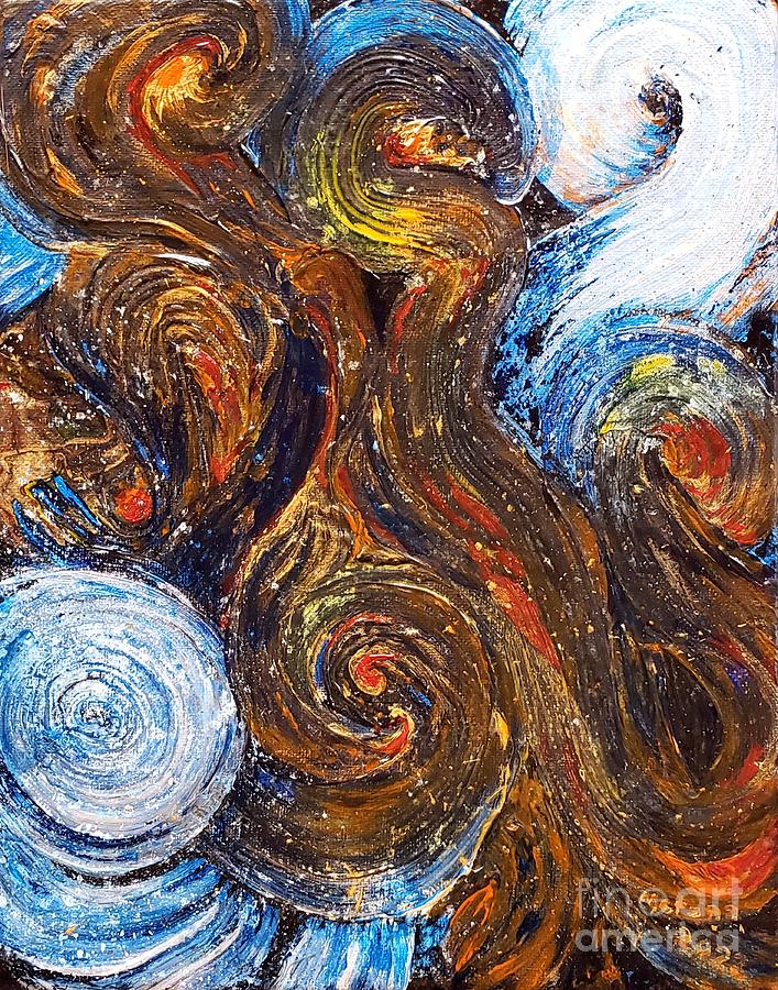 Exoplanet #3 Vortices of Fire and Ice Painting by Merana Cadorette