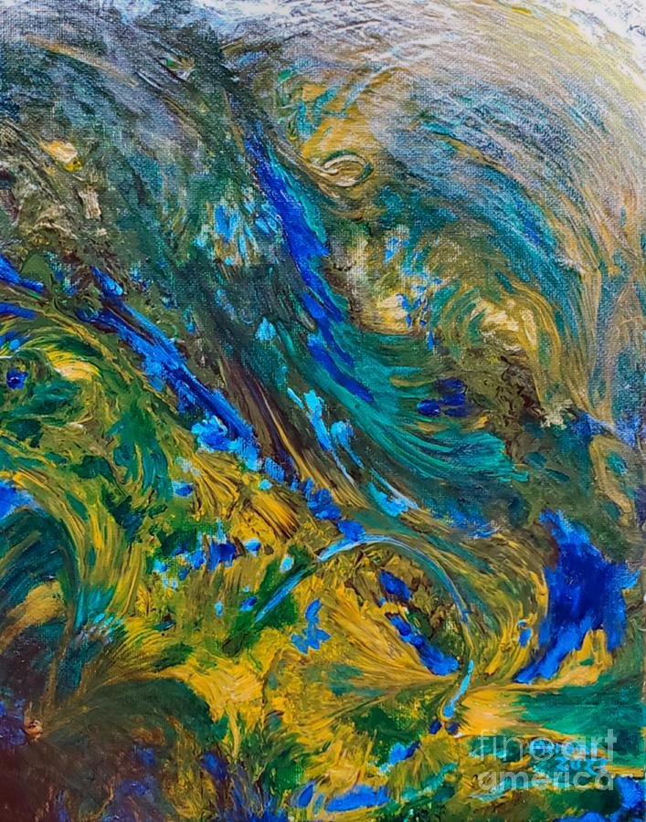 Exoplanet #4 Wet and Verdant Painting by Merana Cadorette
