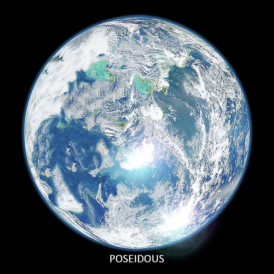 Habitable Exoplanet Poseidous Digital Art by Stoneworks Imagery