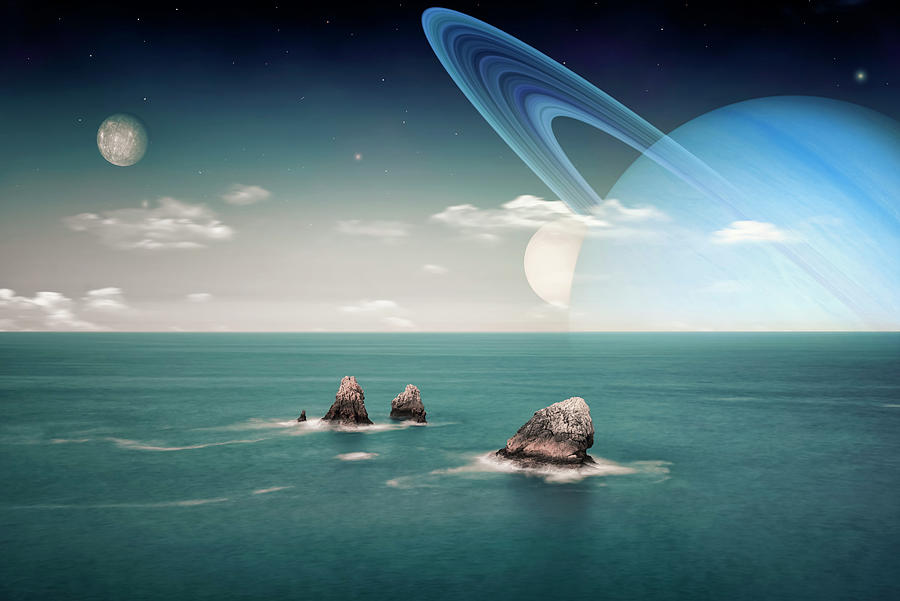 Fantasy Digital Art - Exoplanets by Manjik Pictures