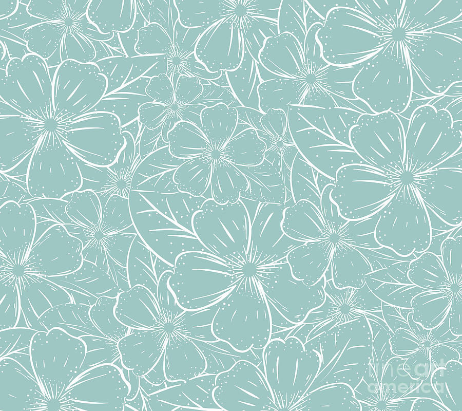 Exotic Flower Natural Leaves Floral Pattern Background by Noirty Designs