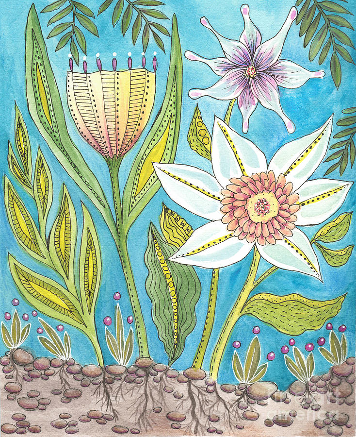 Exotic Flowers 2 Painting by Jill Battaglia