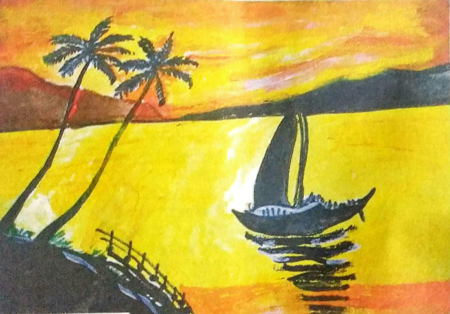Bird Painting - Exotic holiday by Mahesh Kadam