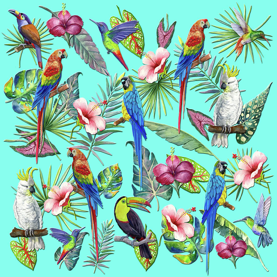 Exotic Tropical Flora And Fauna Digital Art by HH Photography of Florida