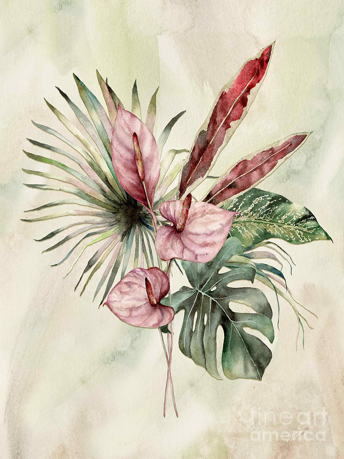 Exotic Tropicals Anthurium Digital Art by J  Marielle