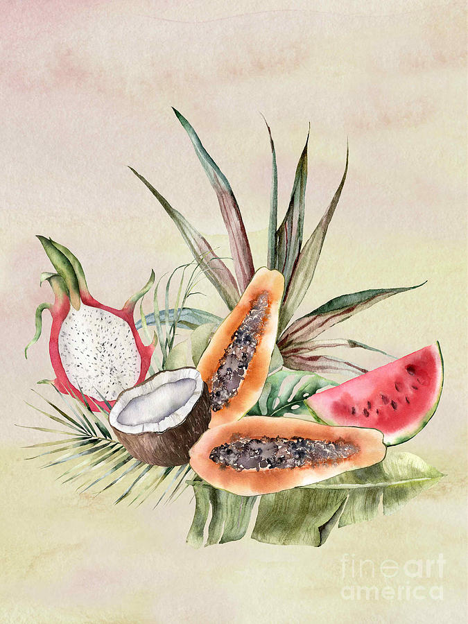 Exotic Tropicals Hawaiian Fruit Digital Art by J Marielle