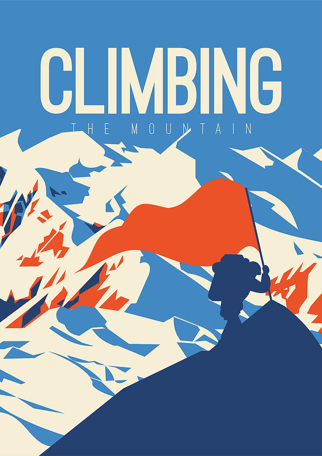 Expedition Climbing Mountains poster 2 Digital Art by Celestial Images